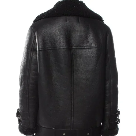Black ACNE STUDIOS Shearling Moto Fur Jacket FR32 / XS - Picture 3 of 3